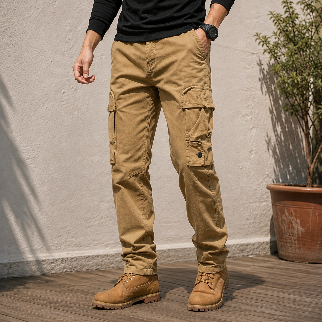 Dorian Relaxed Cargo Pants - Khaki