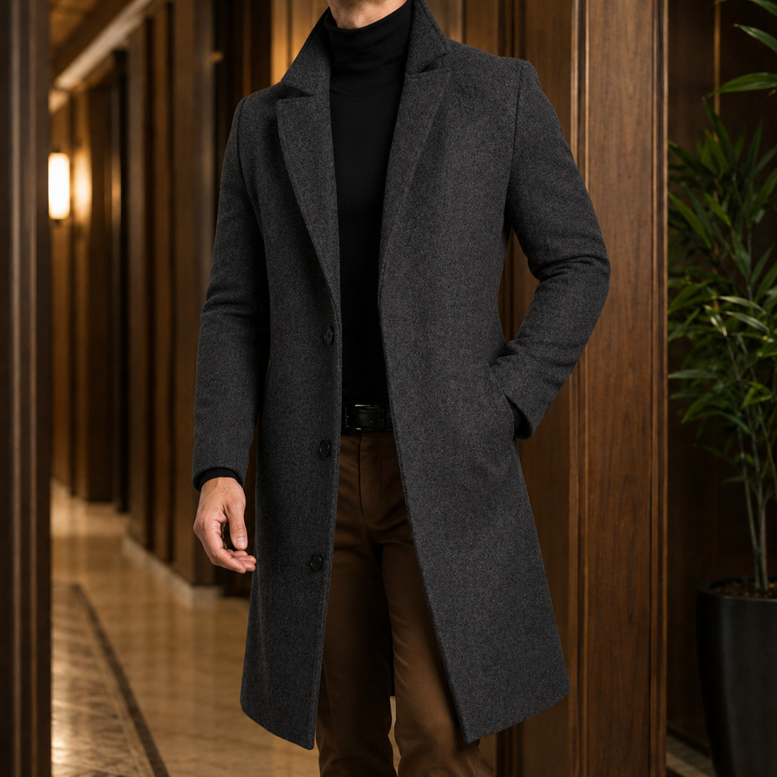 Blake Tailored Overcoat - Dark Gray