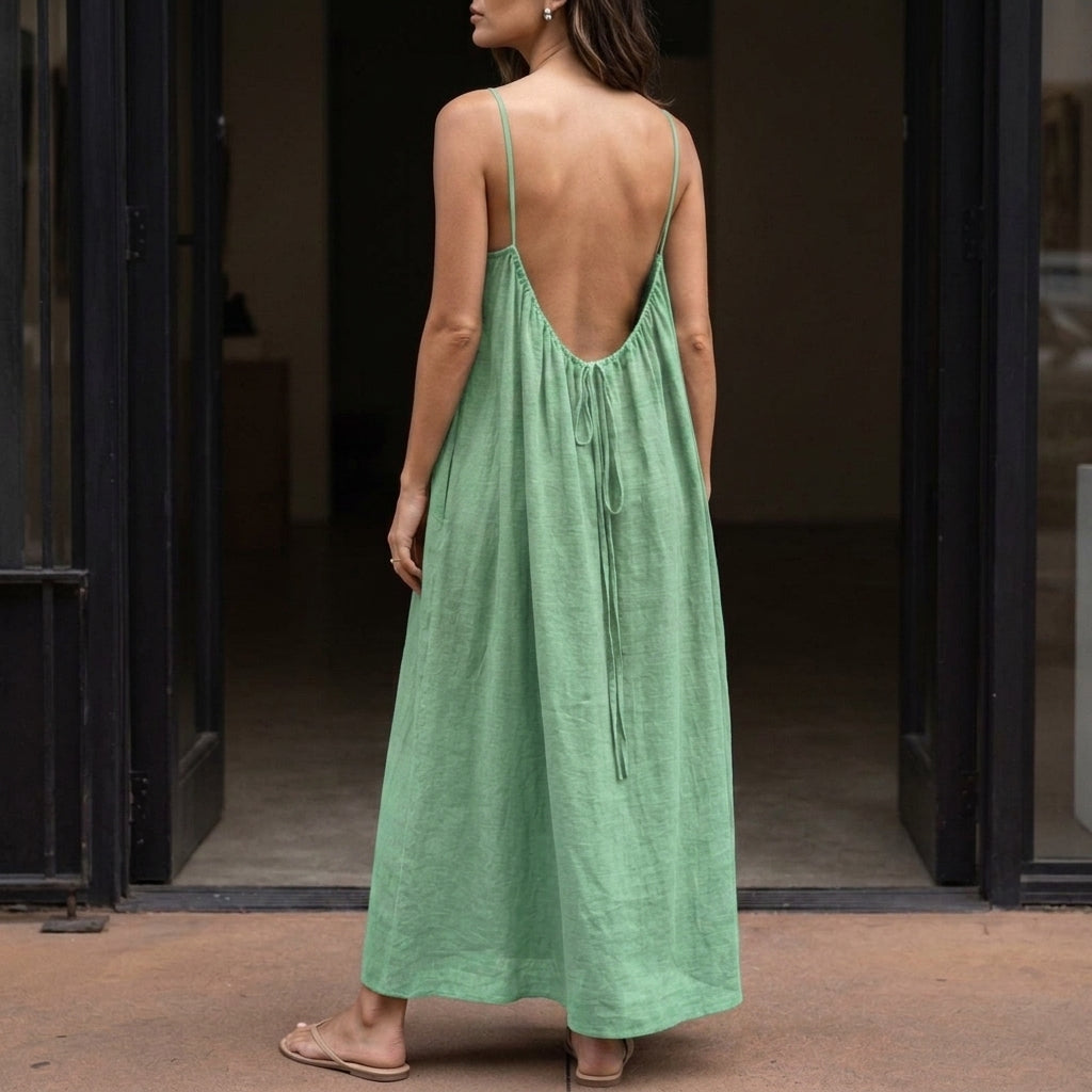Willa Backless Maxi Dress - Menthe