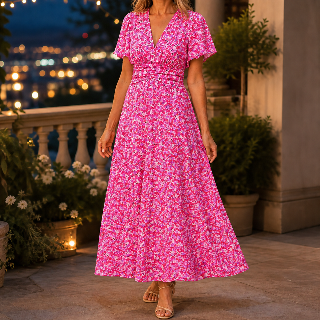 Xenia-Mae Floral Maxi Dress - Pink
