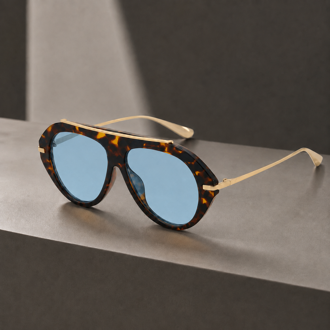 Felix Aviator Sunglasses - Tortoiseshell Blue