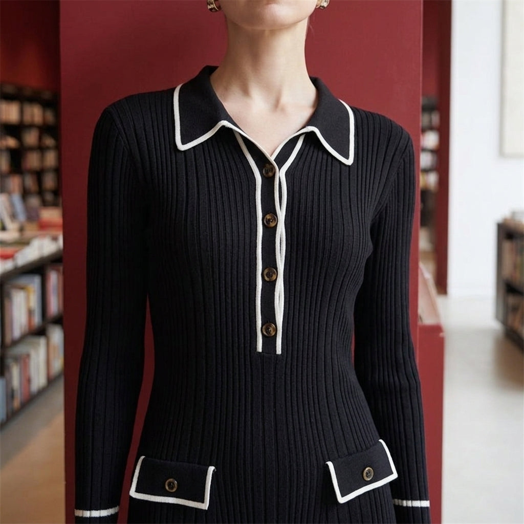 Amelie Ribbed Midi Dress - Lead Product Detail