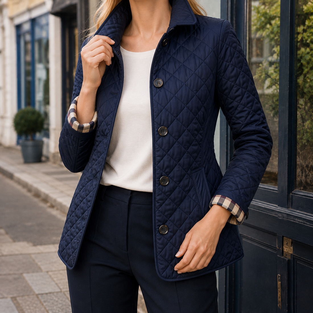 Matilda-Claire Quilted Jacket - Blue