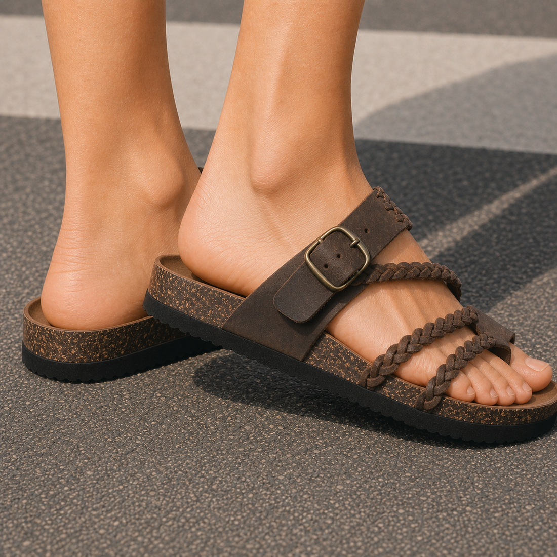Chianti Braided Sandals - Khaki