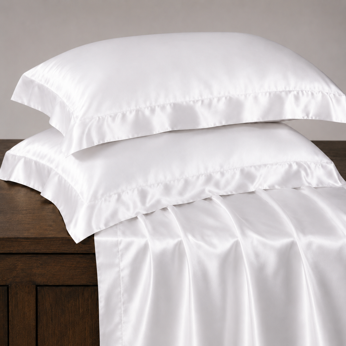 Woodmere Satin Pillowcases - White