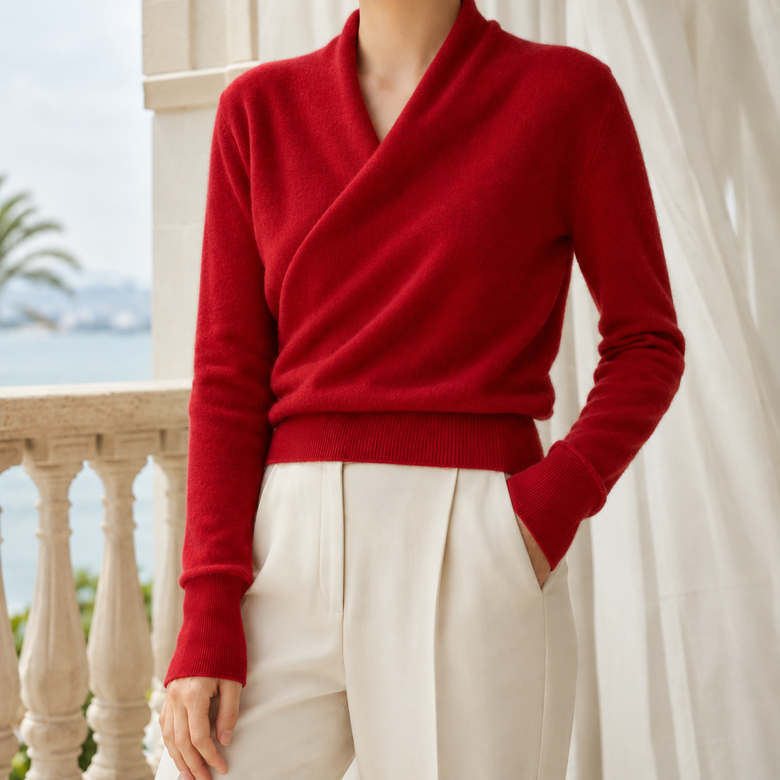 Anais-Mae Cashmere Sweater - Red