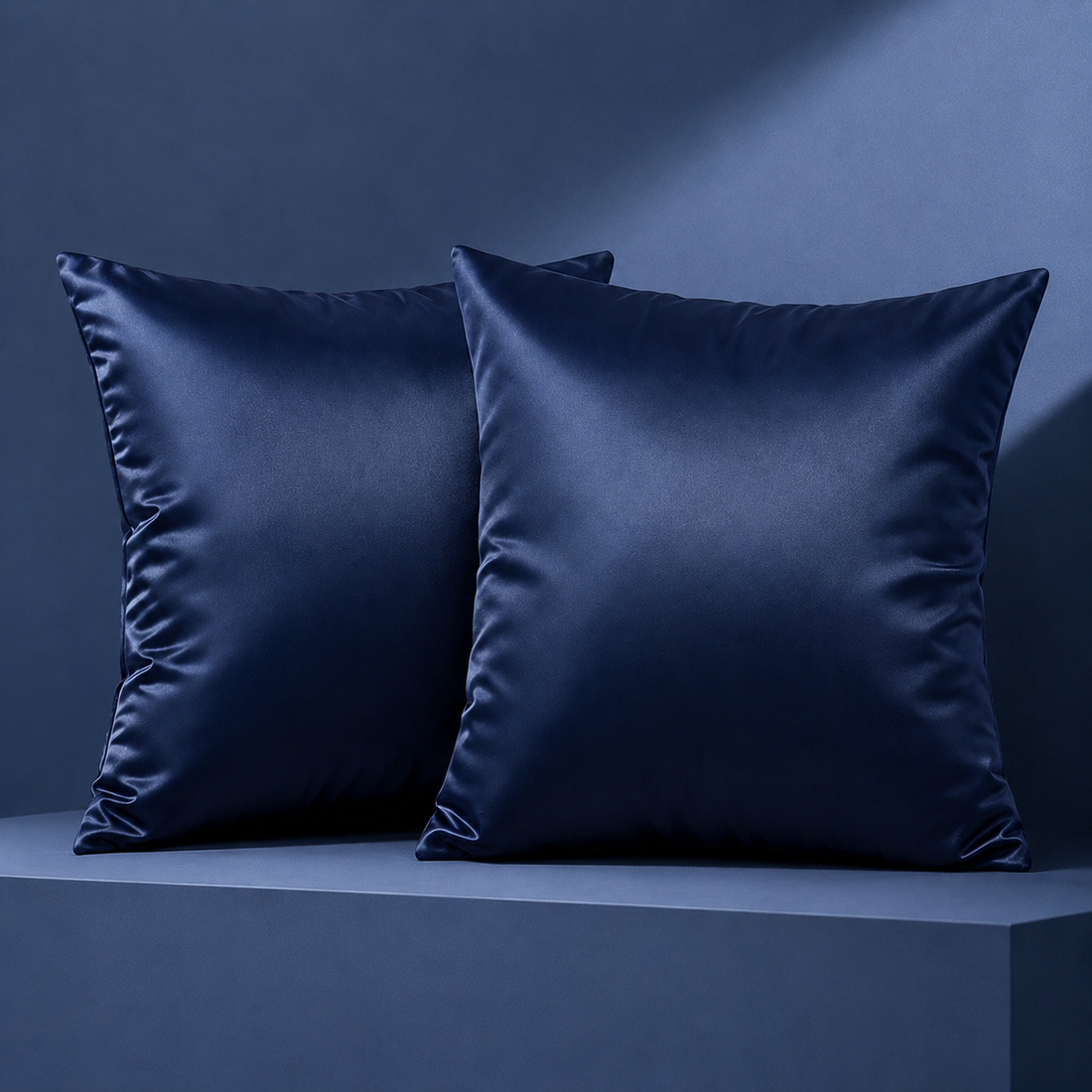 Springvale Satin Cushion Cover - Navy Blue