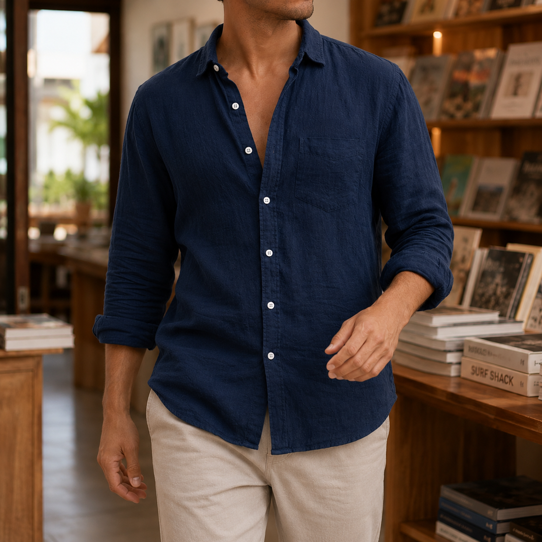 Austin Relaxed Shirt - Navy