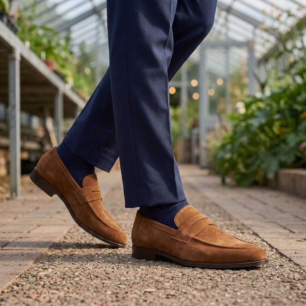 Dario Suede Penny Loafers - Tan