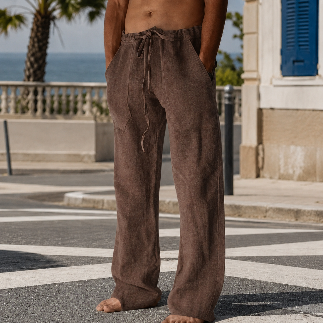 Wyatt Wide Leg Pants - Brown