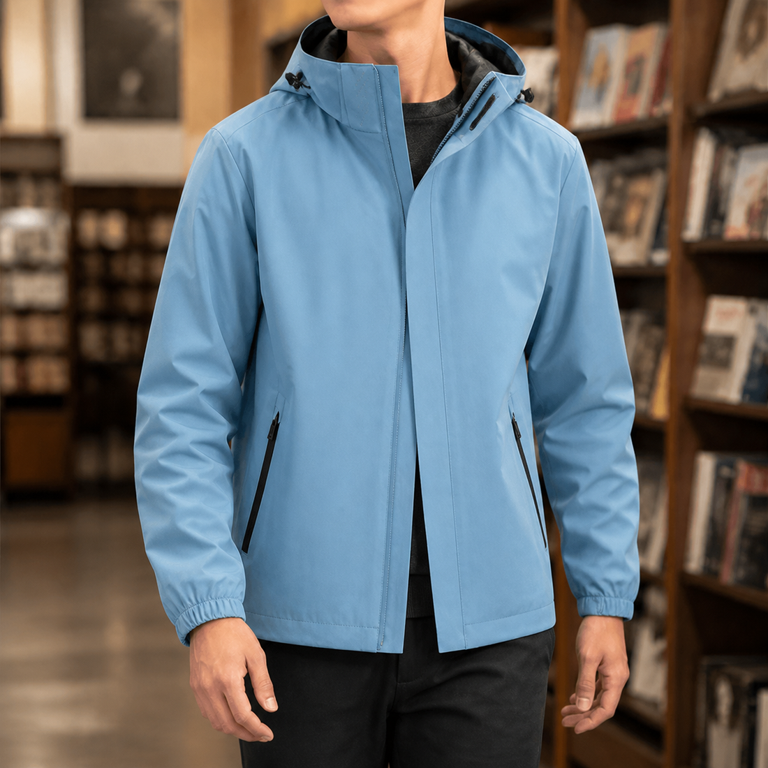 Edouard Hooded Jacket - Men's Model - Haze Blue