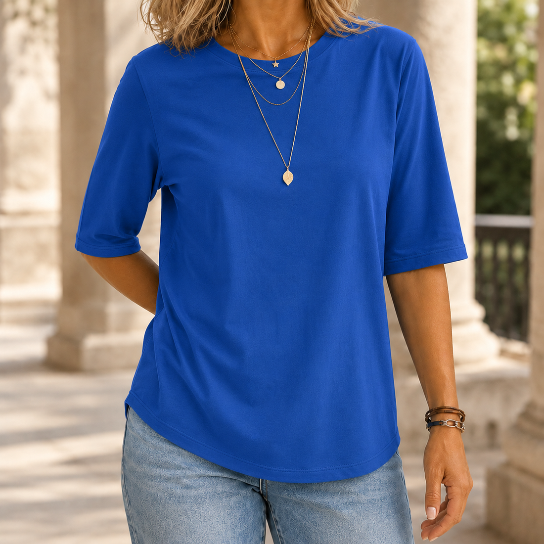 Eva-Jane Relaxed Tee - Royal Blue