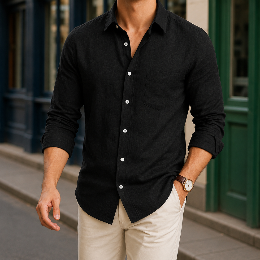 Claude Linen Shirt - Black