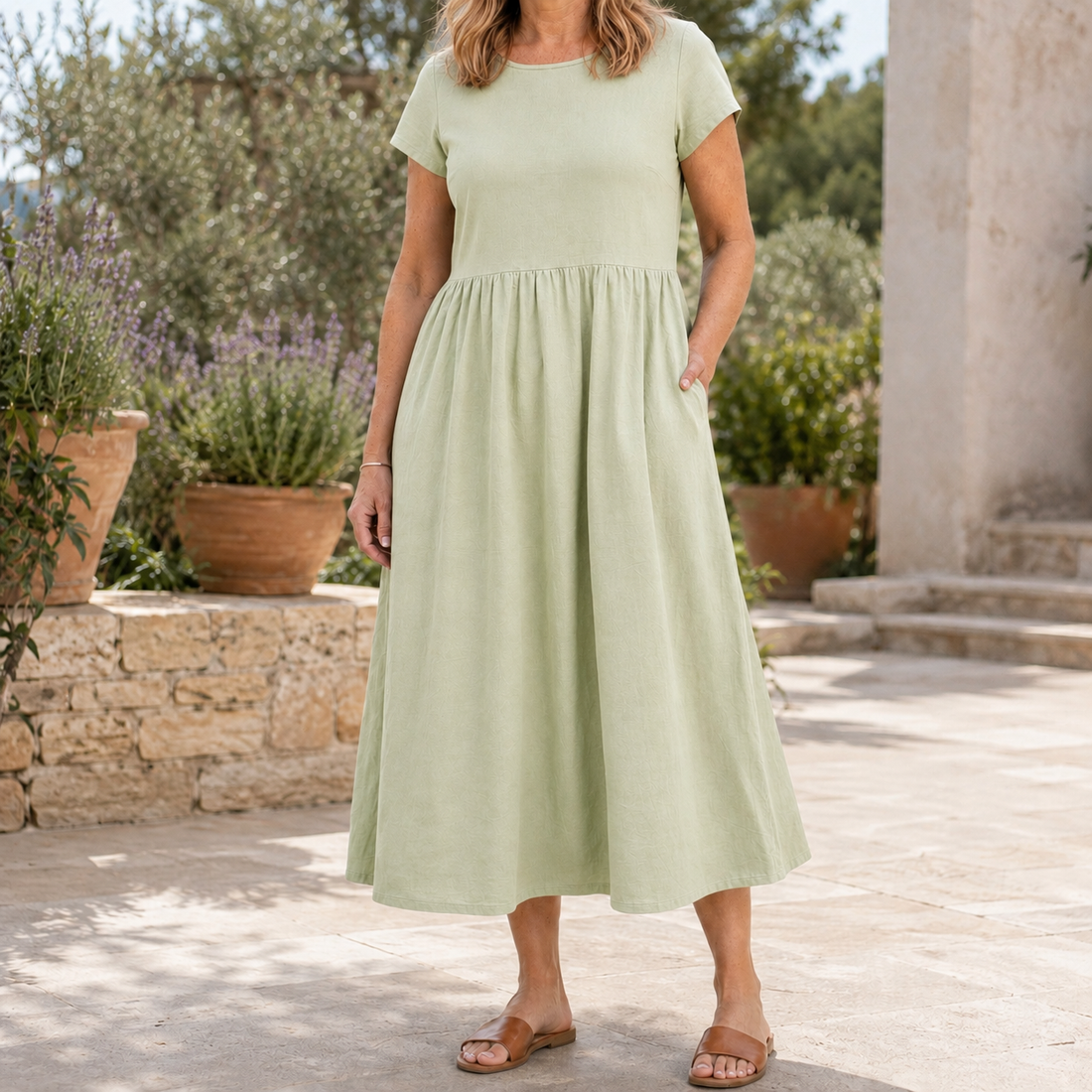 Ilaria Relaxed Midi Dress - Sage