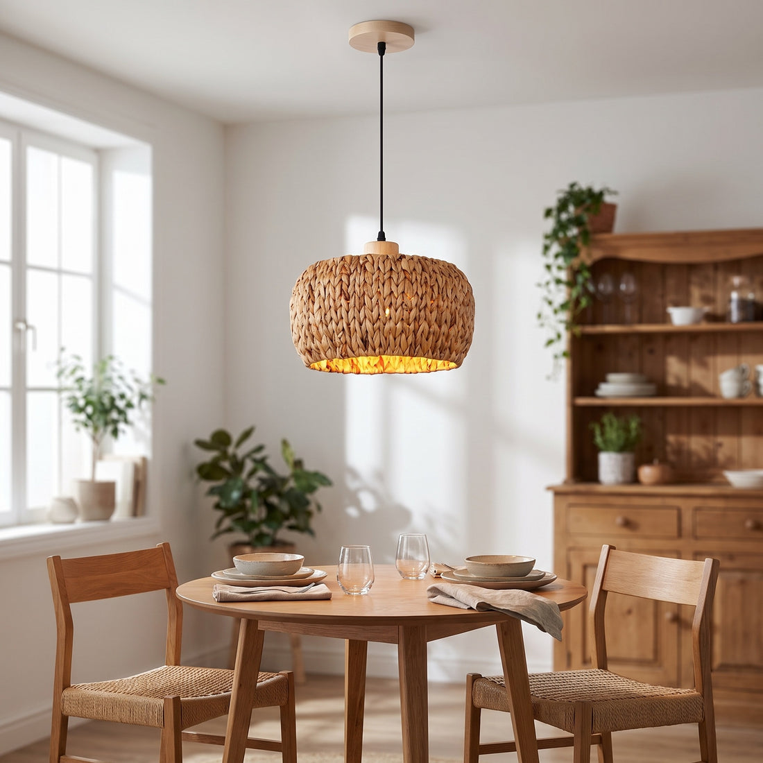 Fallow Woven Drum Pendant Light | lifestyle | a8a3c80bbce53e6b