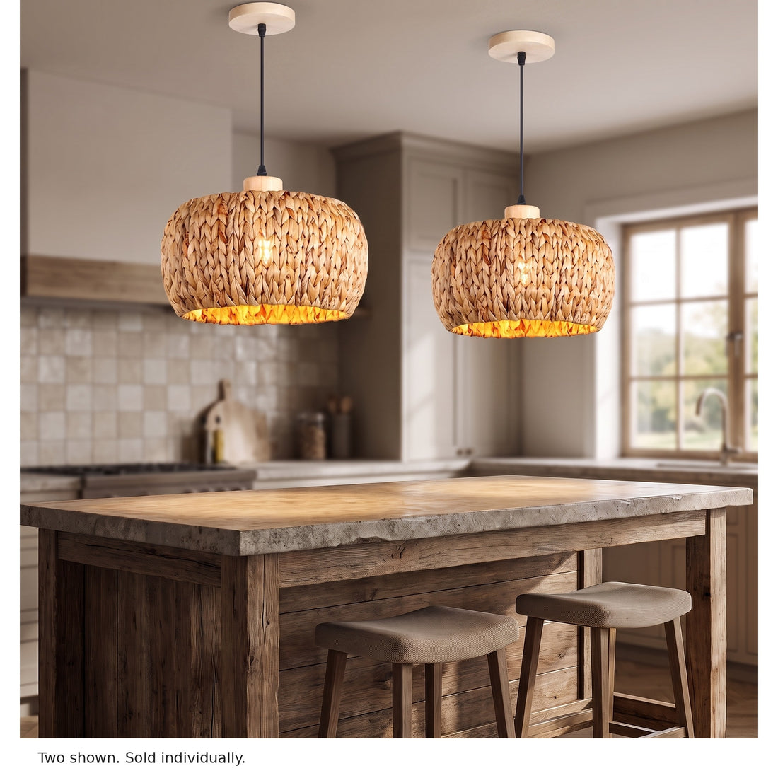 Fallow Woven Drum Pendant Light | pair | bf35f03b766f68a4