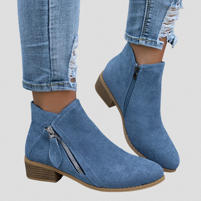 Women’s Zip Ankle Boots – All-Day Comfort Fit