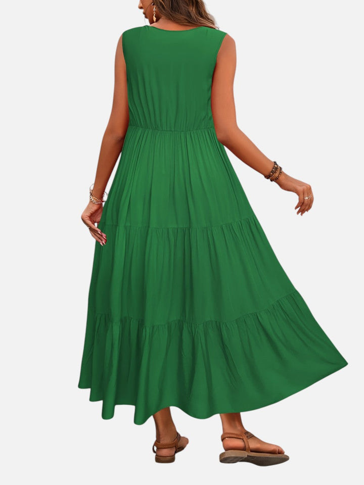 Women’s V-Neck Tiered Maxi Dress – Effortless Summer Elegance