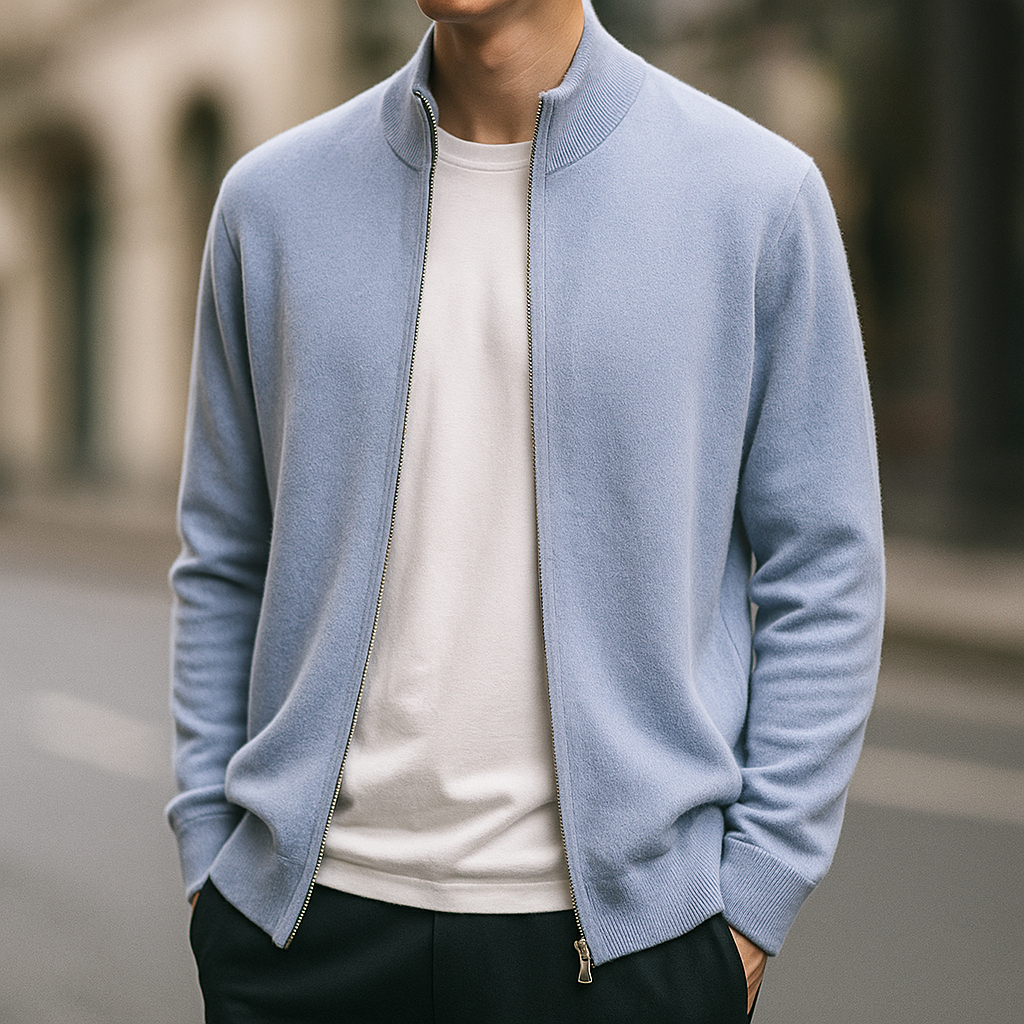 Olympus Cashmere Zip Cardigan
