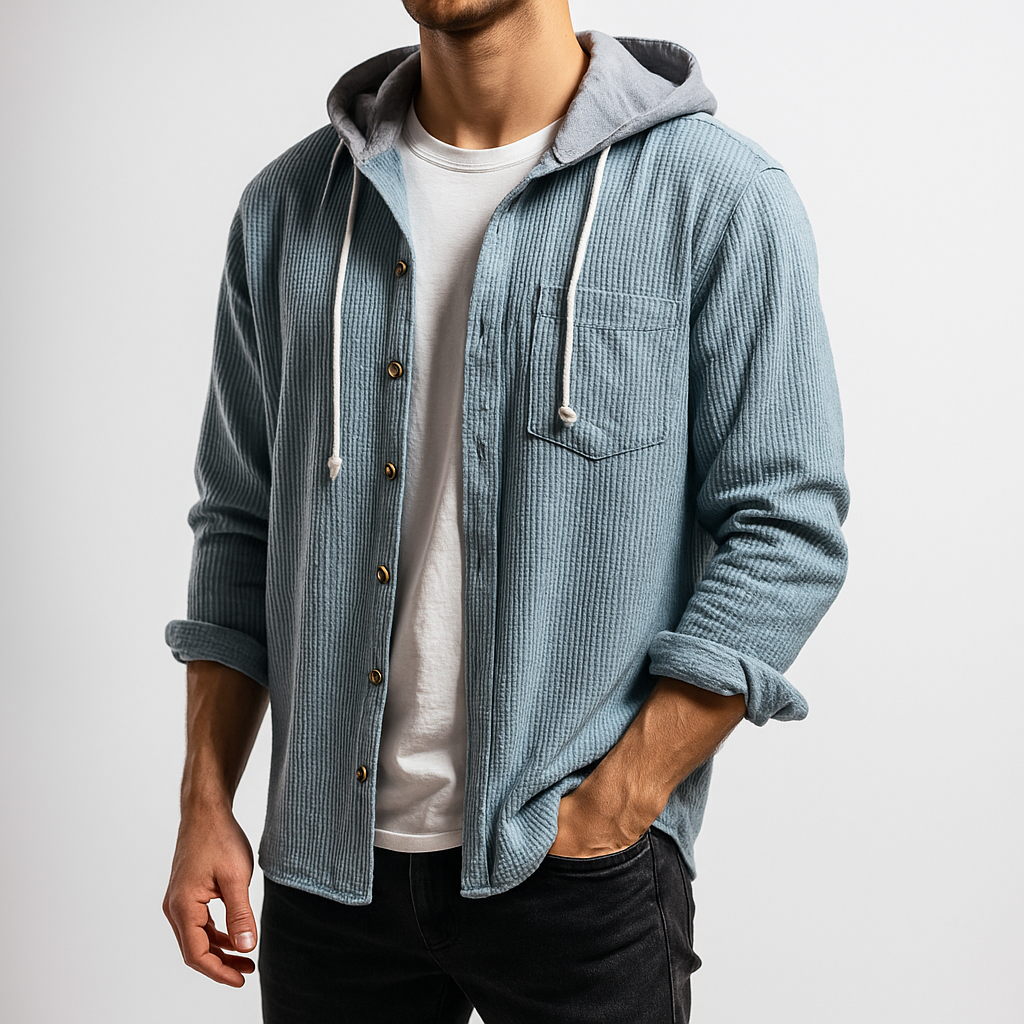 Bordeaux Hooded Cord Sweater
