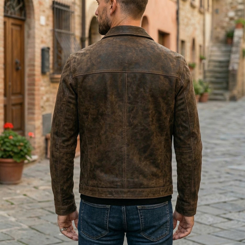 Alessio Fitted Leather Jacket