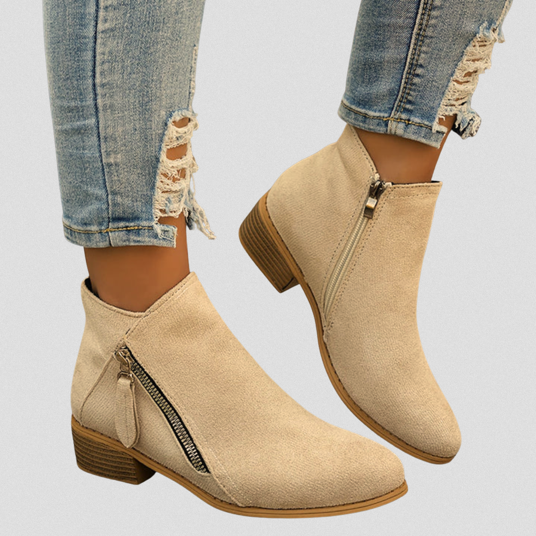 Women’s Zip Ankle Boots – All-Day Comfort Fit