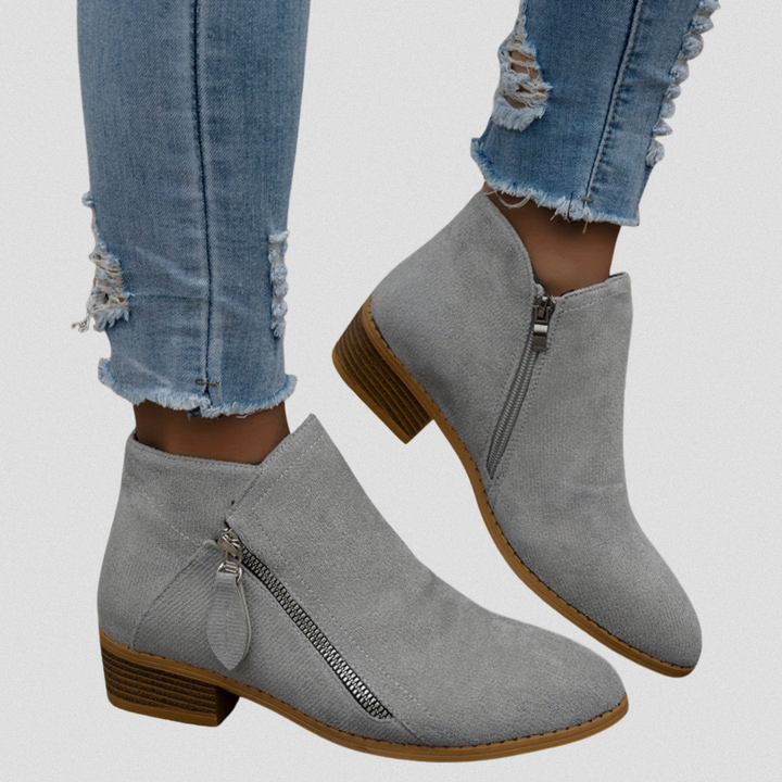 Women’s Zip Ankle Boots – All-Day Comfort Fit