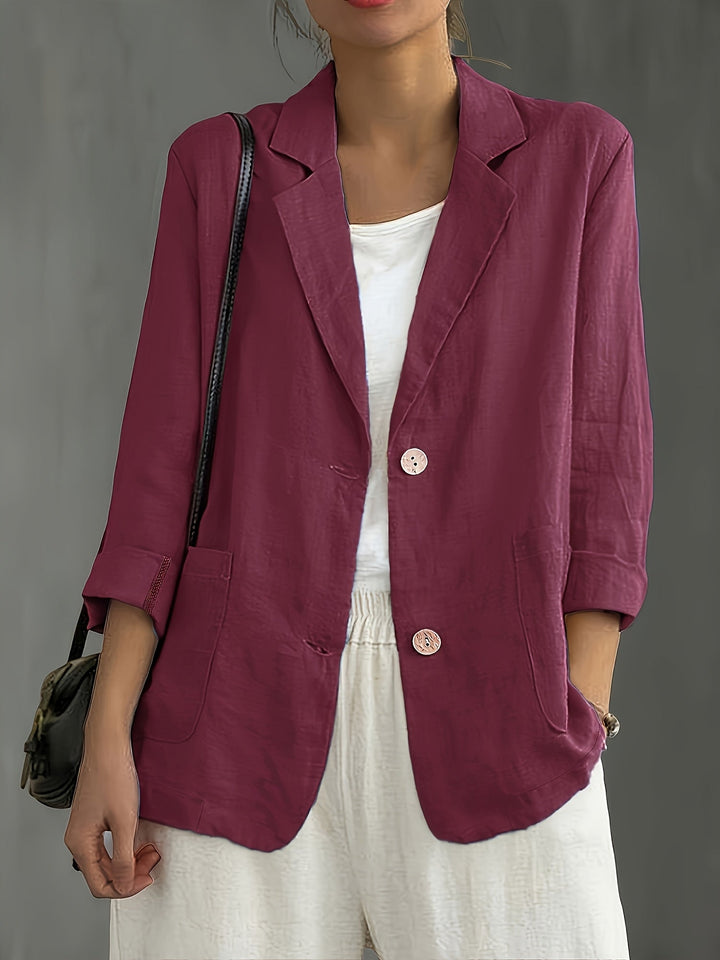 Nadia | Classic Linen Blazer With Pockets For Smart Casual Wear