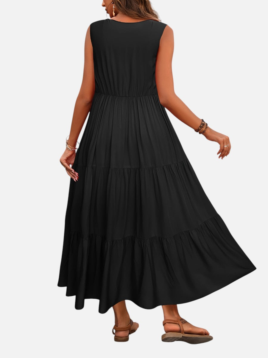 Women’s V-Neck Tiered Maxi Dress – Effortless Summer Elegance
