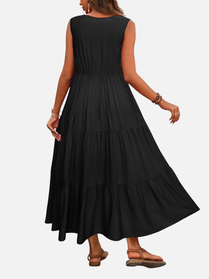 Women’s V-Neck Tiered Maxi Dress – Effortless Summer Elegance