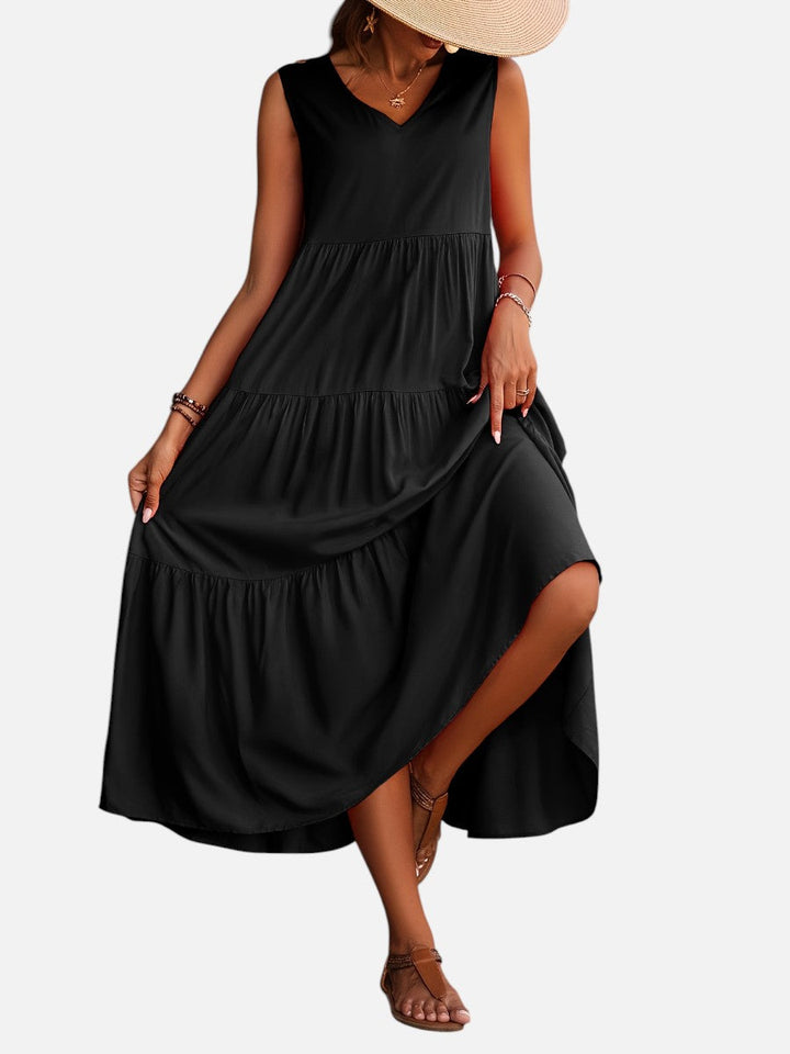 Women’s V-Neck Tiered Maxi Dress – Effortless Summer Elegance