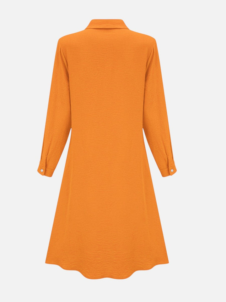 Women’s Button Front Midi Shirt Dress – Relaxed Flattering Fit