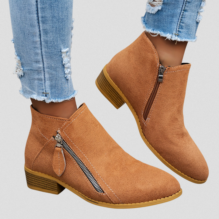 Women’s Zip Ankle Boots – All-Day Comfort Fit