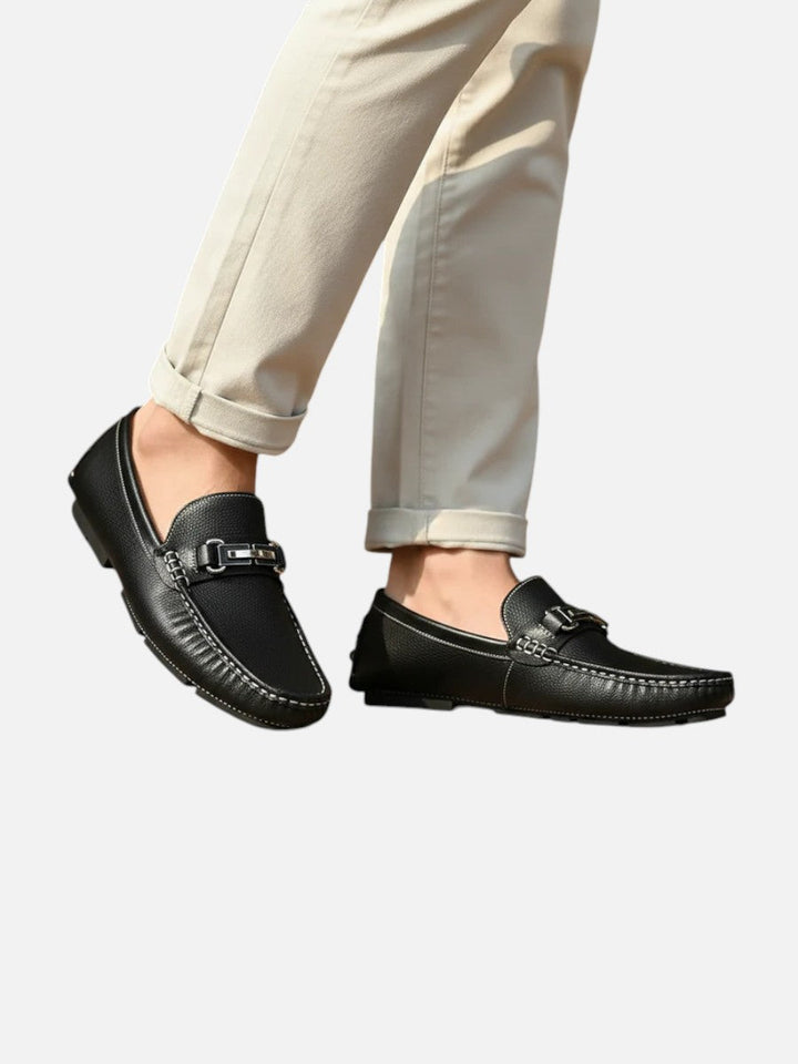 Men’s Leather Loafers – Cushioned Slip-On Dress Shoes
