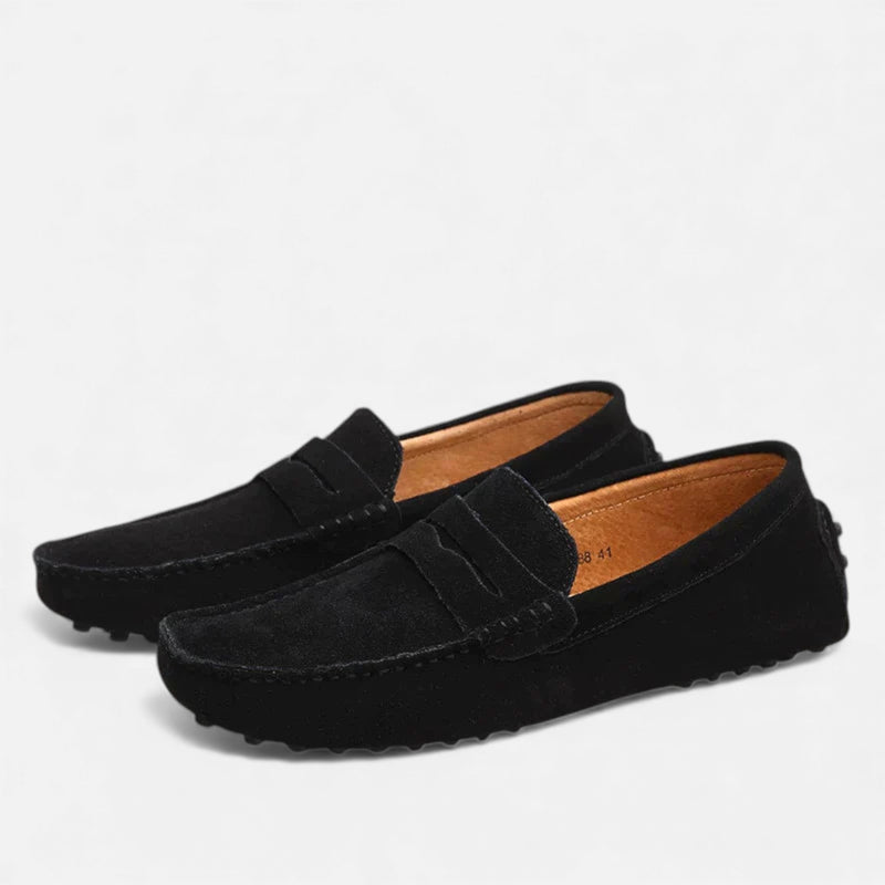 Men’s Slip-On Driver Loafers - Suede Look Casual Elegance