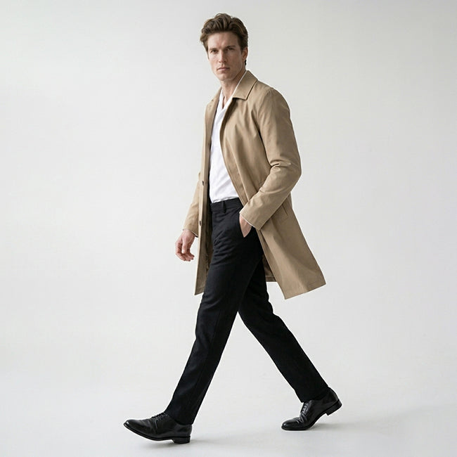 Men's Mid Length Trench Coat