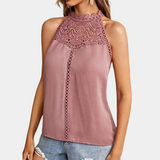 Elowyn | Lace Mock-Neck Sleeveless Top