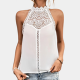 Elowyn | Lace Mock-Neck Sleeveless Top