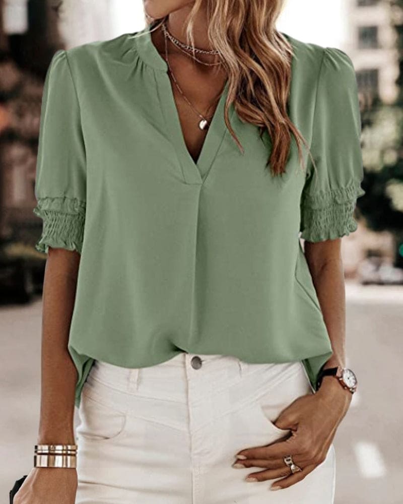 Roselle | Vibrant Puff Sleeve Blouse