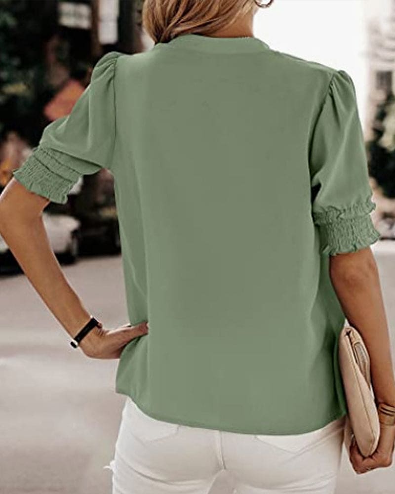 Roselle | Vibrant Puff Sleeve Blouse