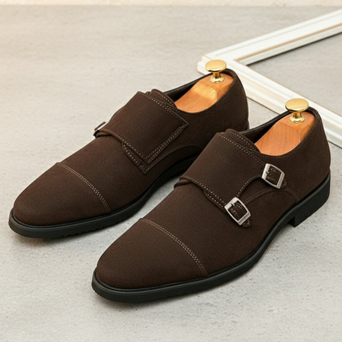 The Duke Suede Monk Strap Shoe