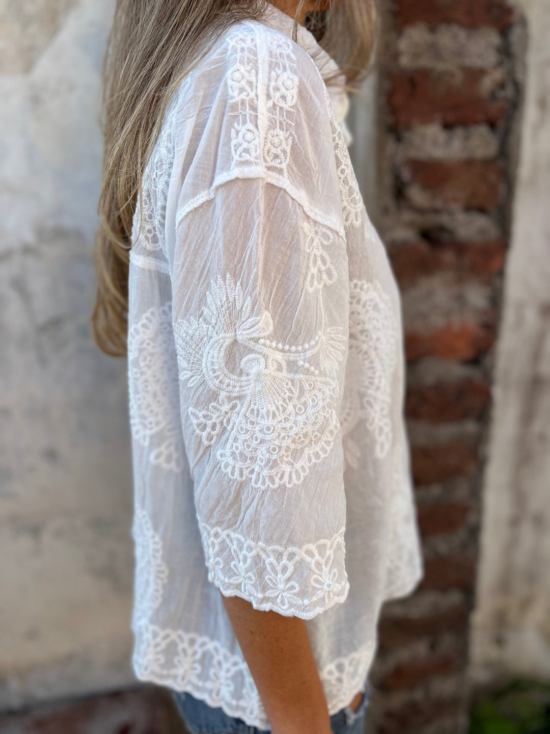 Marivelle | Elegant Lace Button Blouse