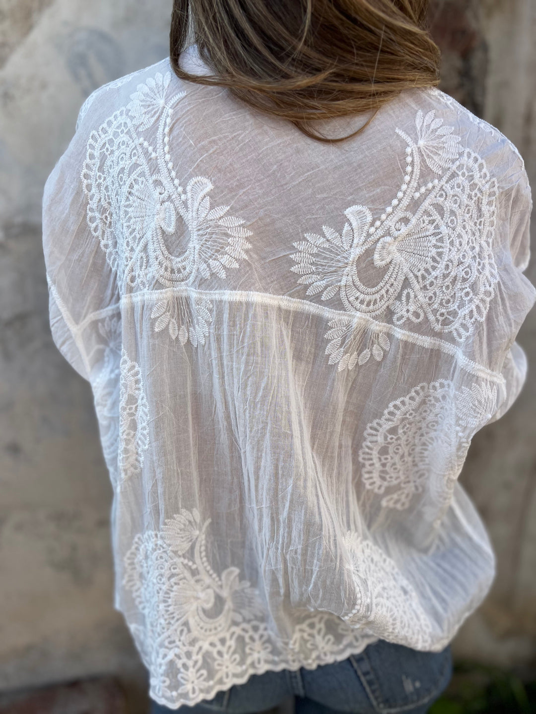 Marivelle | Elegant Lace Button Blouse