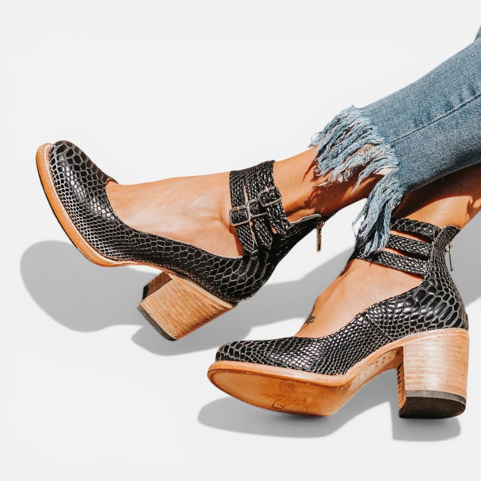 Women's Block Heel Ankle Boots – Buckle Strap Comfort