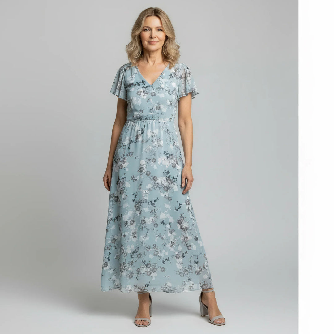 Women’s Floral Maxi Dress – Soft Chiffon Feel