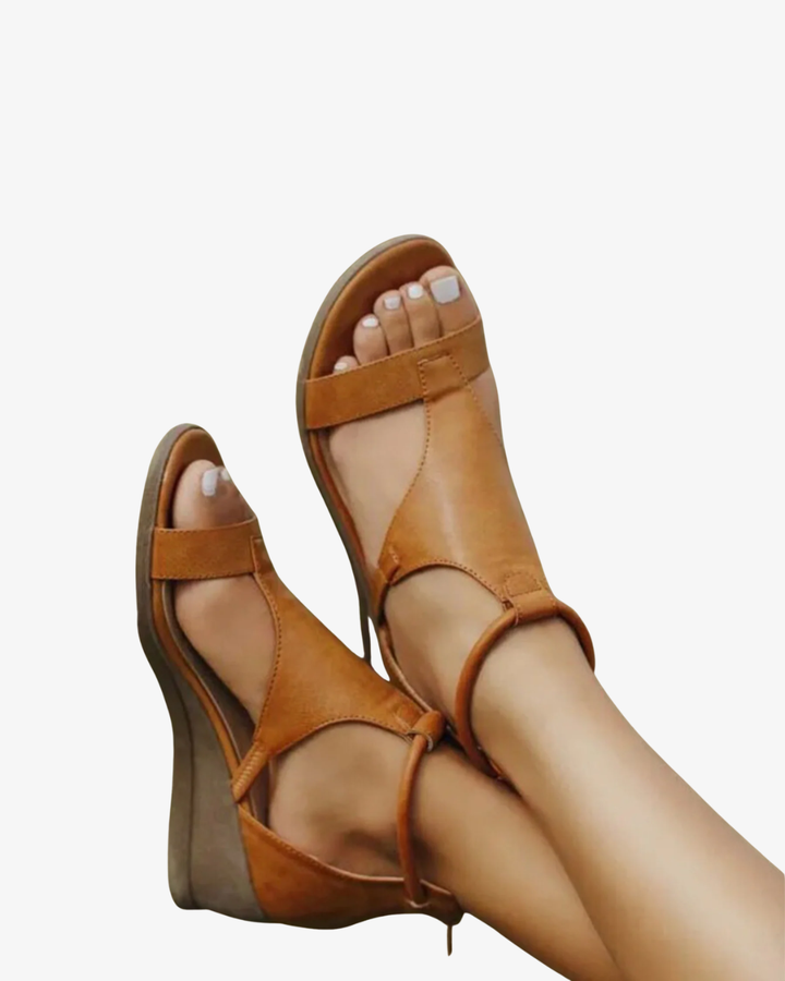 Women’s Wedge Sandals – Modern Leather Look