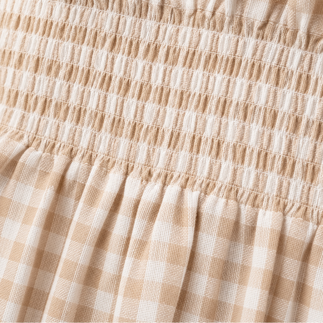Elara | Gingham Plaid Maxi Dress