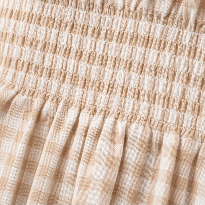 Elara | Gingham Plaid Maxi Dress