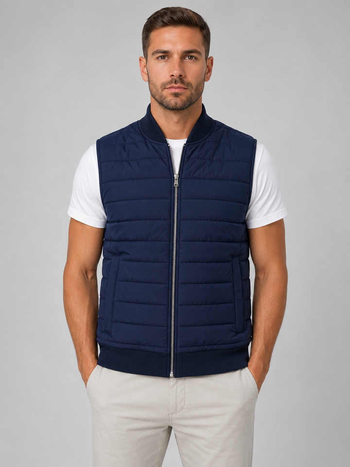 Men's Lightweight Quilted Bodywarmer – Full Zip Gilet Vest