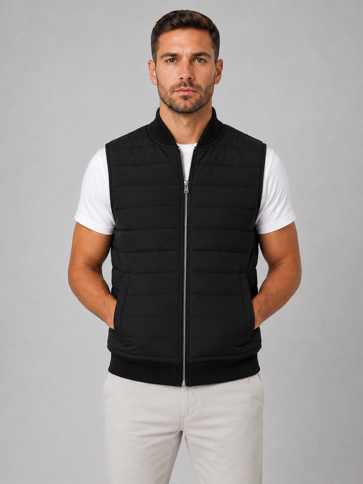 Men's Lightweight Quilted Bodywarmer – Full Zip Gilet Vest